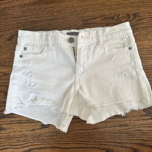 DL1961 White Frayed Denim Shorts